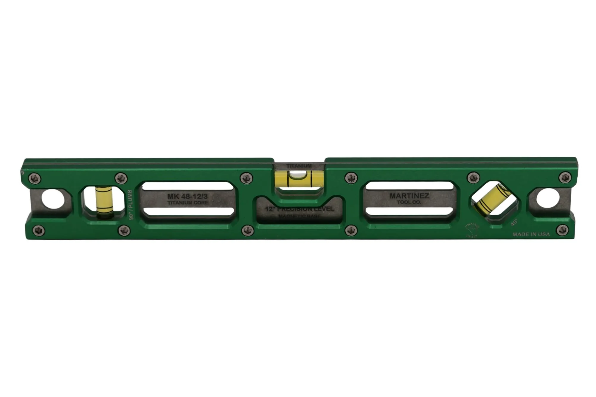 Martinez Titanium 12" Magnetic Torpedo and Conduit Level - Green