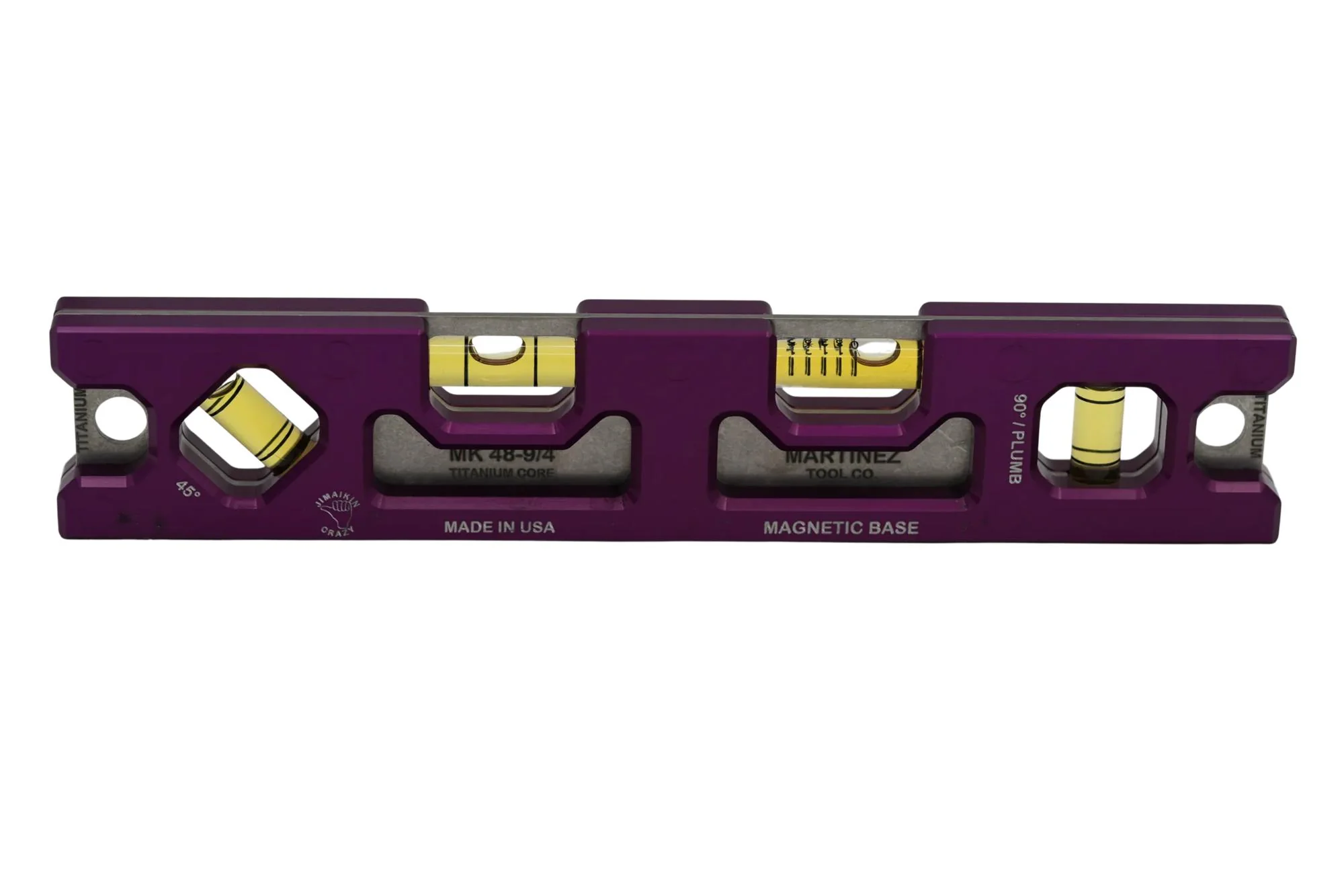 Martinez Titanium 9" Top View Magnetic Torpedo and Conduit Level - Purple - Image 2